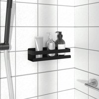Berkfield Home Shower Shelf Matt Black 23x6.5x6 cm Brushed 304 Stainless Steel