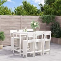 Berkfield Home 7 Piece Garden Bar Set White Solid Wood Pine