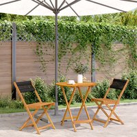 Berkfield Home 3 Piece Bistro Set Black Polypropylene & Solid Wood