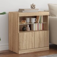Sideboard LED Lights Sonoma Oak 60x37x67 cm x 37 x 67 cm