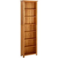 Berkfield Home 7-Tier Bookcase 60x22x200 cm Solid Oak Wood in Brown | Size: 60 x 22 x 200 cm