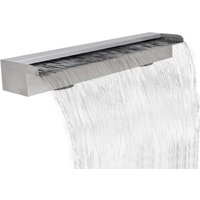 Berkfield Home Rectangular Waterfall Pool Fountain Stainless Steel 90 cm in Silver