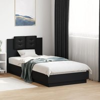 Berkfield Home Bed Frame with LED without Mattress Black 75x190 cm Small Single