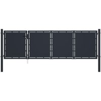 Garden Gate Steel 350x75 cm Anthracite