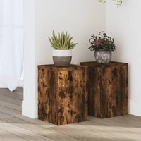 Plant Stands 2 pcs Smoked Oak 20x20x30 cm Engineered Wood x 20 x 30 cm