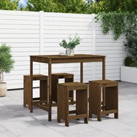 Berkfield Home 5 Piece Garden Bar Set Honey Brown Solid Wood Pine