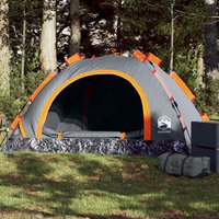 Berkfield Home Camping Tent 2-Person Grey & Orange Quick Release