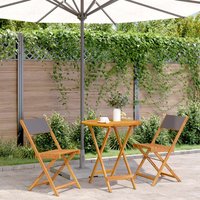 Berkfield Home 3 Piece Bistro Set Anthracite Fabric & Solid Wood in Black