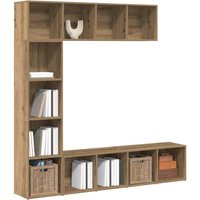 Berkfield Home Book Cabinets 3 pcs Artisan Oak Engineered Wood in Brown