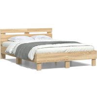 Berkfield Home Bed Frame without Mattress Sonoma Oak 135x190 cm Double in Brown