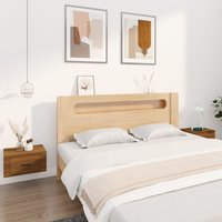 Berkfield Home Wall-mounted Bedside Cabinets 2 pcs Brown Oak 50x36x25 cm | Size: 50 x 36 x 25 cm