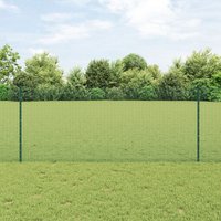 Berkfield Home Welded Wire Fence with 22 U Posts Green 1x50 m Steel