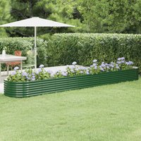 Garden Raised Bed Powder coated Steel 440x80x36 cm x 80 x 36 cm