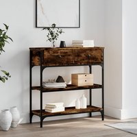 Berkfield Home Console Table Smoked Oak 72.5x25x75 cm Engineered Wood in Brown