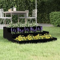 Berkfield Home Planter Black 78x78x27 cm Solid Wood Pine | Size: 78 x 78 x 27 cm