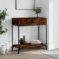 Berkfield Home Console Table Smoked Oak 75x34.5x75 cm Engineered Wood in Brown