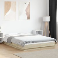 Berkfield Home Bed Frame without Mattress Sonoma Oak 140x200 cm in Brown