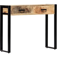 Berkfield Home Console Table 90x30x75 cm Solid Mango Wood in Brown | Size: 90 x 30 x 75 cm