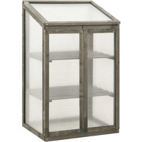 Berkfield Home Greenhouse 60x45x100 cm Firwood in Grey | Size: 60 x 45 x 100 cm