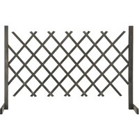 Berkfield Home Garden Trellis Fence Grey 120x90 cm Solid Firwood