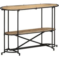 Berkfield Home Console Table 110x42x76 cm Solid Wood Rough Mango in Brown | Size: 110 x 42 x 76 cm