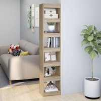 Berkfield Home Book Cabinet/Room Divider Sonoma Oak 40x30x198 cm in Beige | Size: 40 x 30 x 198 cm