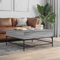 Berkfield Home Coffee Table Grey Sonoma 95x95x45 cm Engineered Wood & Metal | Size: 95 x 95 x 45 cm