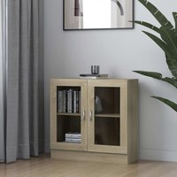 Berkfield Home Vitrine Cabinet Sonoma Oak 82.5x30.5x80 cm Engineered Wood in Brown