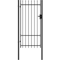Fence Gate Single Door Spike Top Steel 1x2 m