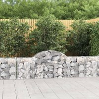 Berkfield Home Arched Gabion Baskets 3 pcs 200x30x60/80 cm Galvanised Iron in Silver