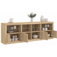 Sideboard LED Lights Sonoma Oak 202x37x67 cm x 37 x 67 cm