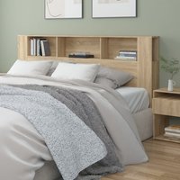 Berkfield Home Headboard Cabinet Sonoma Oak 200x18.5x104.5 cm in Brown
