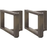 Berkfield Home Coffee Table Legs T-Shaped 2 pcs Natural Steel 50x25x(30-31) cm Steel in Black