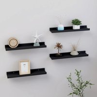 Berkfield Home Wall Shelves 4 pcs Black 40x9x3 cm | Size: 40 x 9 x 3 cm