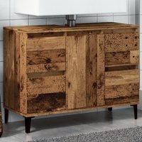 Berkfield Home Sink Cabinet Old Wood 80x33x60 cm Engineered Wood in Brown | Size: 80 x 33 x 60 cm