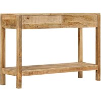 Berkfield Home Console Table with 2 Drawers 110x35x75 cm Solid Wood Mango in Brown | Size: 110 x 35 x 75 cm