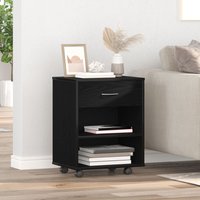Berkfield Home Rolling Cabinet in Black Oak - 46x36x59 cm Made of Engineered Wood | Size: 46 x 36 x 59 cm