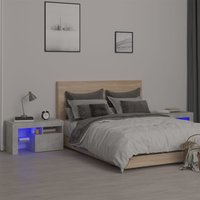 Berkfield Home Bedside Cabinets 2 pcs with LED Lights Concrete Grey 70x36.5x40 cm
