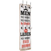 Wall mounted Coat Rack 6 Hooks 120x40 cm