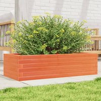 Berkfield Home Garden Planter Wax Brown 90x40x23 cm Solid Wood Pine | Size: 90 x 40 x 23 cm