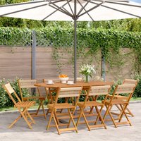 Berkfield Home Folding Garden Chairs 8 pcs Beige Solid Wood Acacia