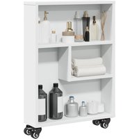Berkfield Home Narrow Storage Trolley White 48x13x68 cm Engineered Wood | Size: 48 x 13 x 68 cm