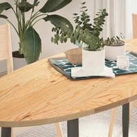 Berkfield Home Table Top 140x60x2 cm Solid Wood Oak Oval in Brown | Size: 140 x 60 x 2 cm