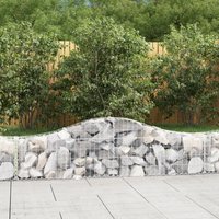 Berkfield Home Arched Gabion Baskets 2 pcs 200x30x40/60 cm Galvanised Iron in Silver