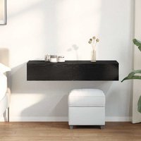 Berkfield Home Wall Shelf with Drawers Black 100x36x19 cm Engineered Wood | Size: 100 x 36 x 19 cm