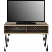 Retro TV Stand Rustic Wood Metal Table Storage Shelves Up To 42"