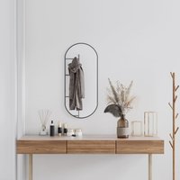 Berkfield Home Wall Mirror Black 80x35 cm Oval