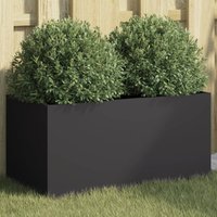 Berkfield Home Planter Black 62x30x29 cm Steel | Size: 62 x 30 x 29 cm
