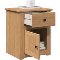 Berkfield Home Bedside Cabinet Panama 46x40x57 cm Solid Wood Pine in Brown | Size: 46 x 40 x 57 cm