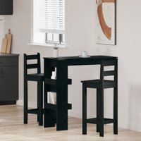 Berkfield Home Wall Bar Table - Black Oak - 102x55x103.5 cm - Made of Engineered Wood